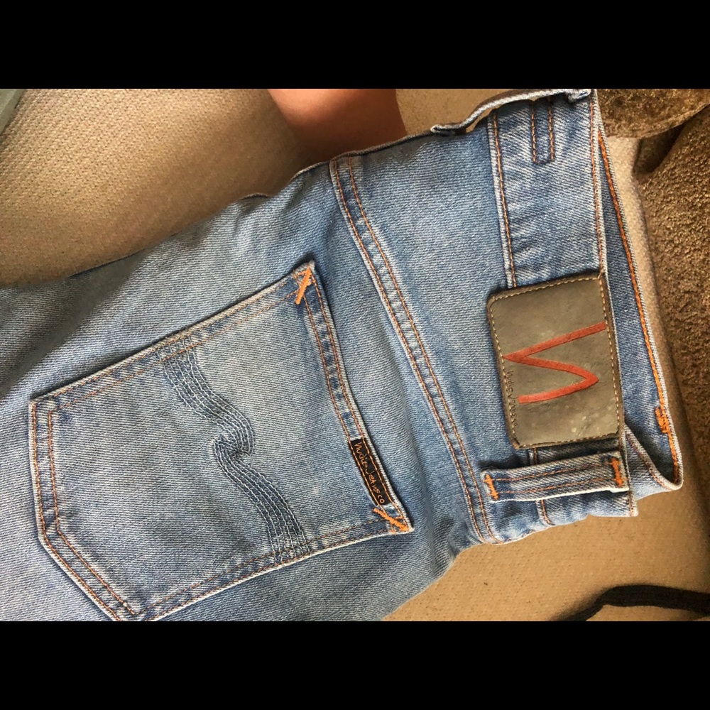 Nudie jeans slim fit stone wash jeans grim tim